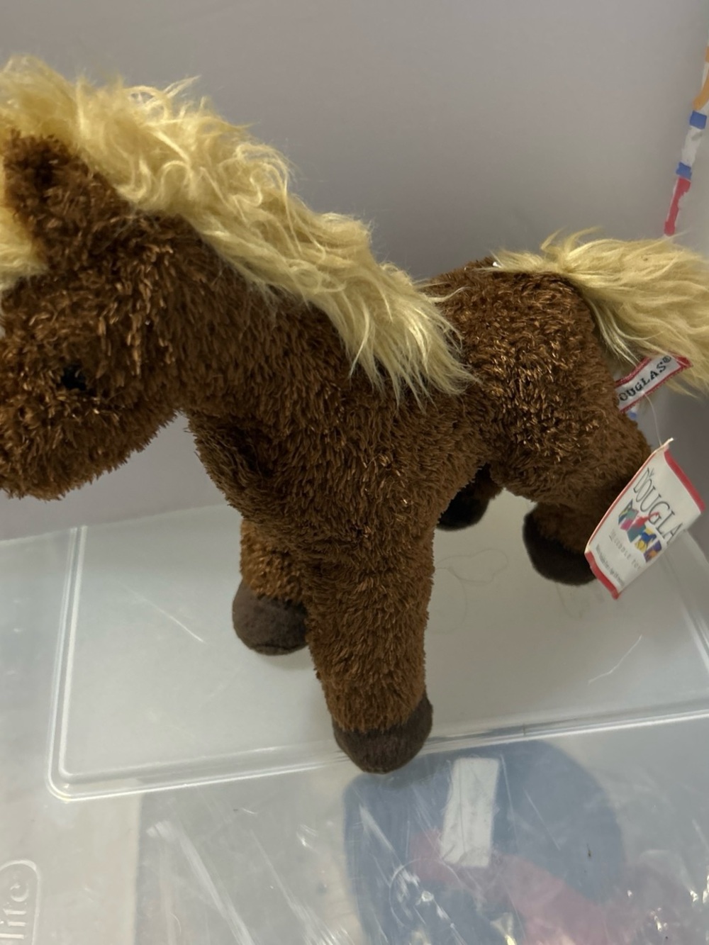 Brown Plush Horse with Blonde Mane - Soft Kids Toy